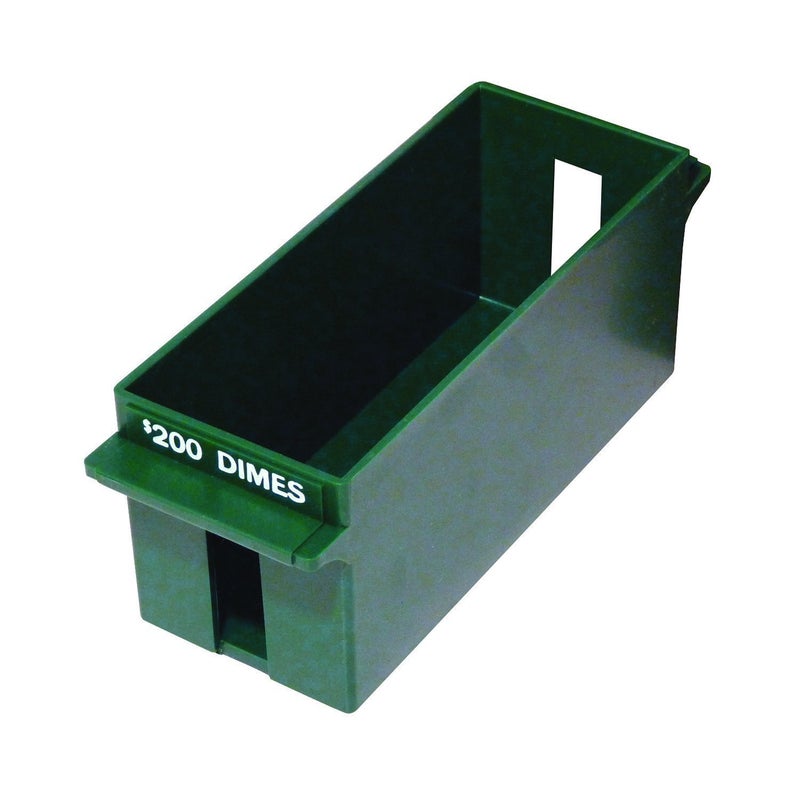 Nadex Large Capacity Rolled Coin Storage Box for Dimes | 200 Dollar Capacity, Lockable Green Wrapped Dimes Tray - Image 2